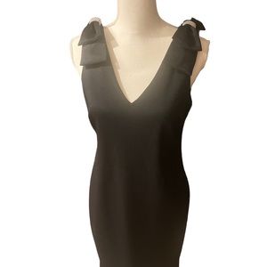 Classy black V-neck cocktail dress by Shelby knights, size 10